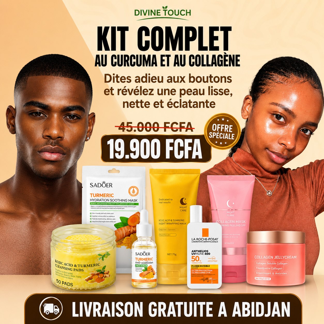 Kit complet routine jour & nuit au curcuma et au collagène